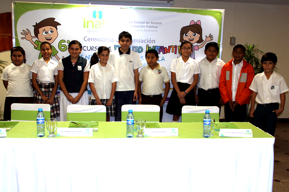 Los ganadores del sexto concurso de dibujo infantil Los Niños y las Niñas por la Transparencia en Yucatán