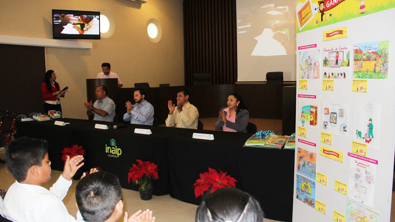 Premiación de Séptimo Concurso de Dibujo Infantil Los niños y las niñas por la Transparencia en Yucatán
